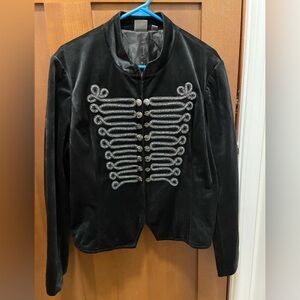 Soho Black and Silver Blazer with Military-Inspired Design